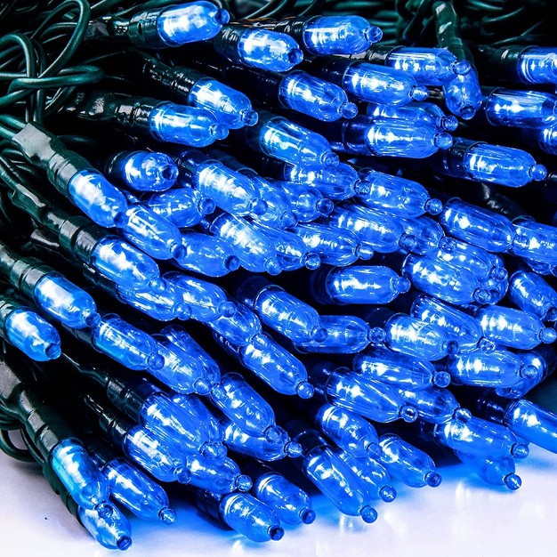 100 Blue Led Green Wire String Lights 8 Modes t5