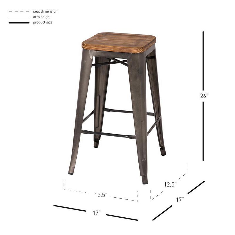 New Pacific Direct Metropolis Backless Counter Stool， Set of 4