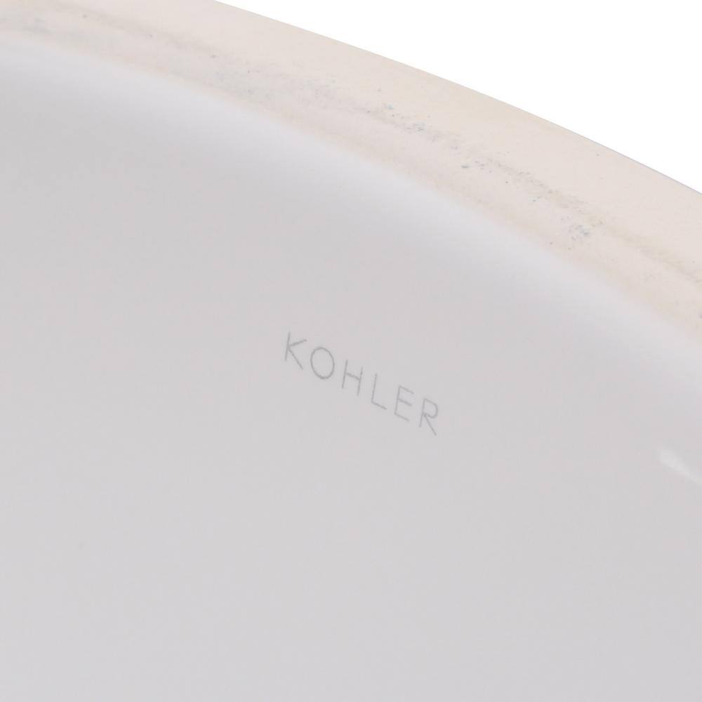 KOHLER Caxton Vitreous China Undermount Bathroom Sink in White K-2205-0