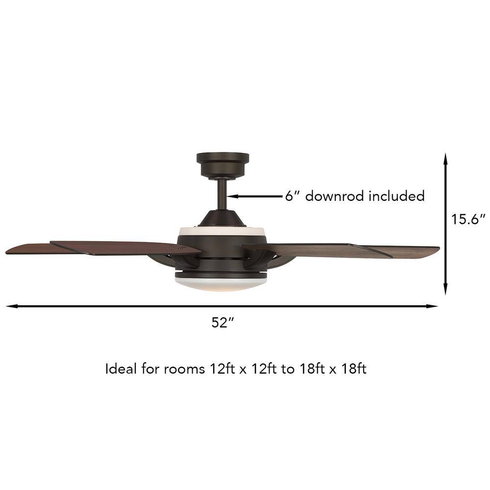 Home Decorators Collection Colemont 52 in Integrated LED Bronze Ceiling Fan with Light and Remote Control