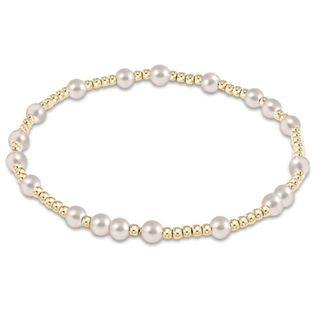 Enewton Designer  Hope Unwritten Bracelet - 4mm Bead - Gold With Pearl