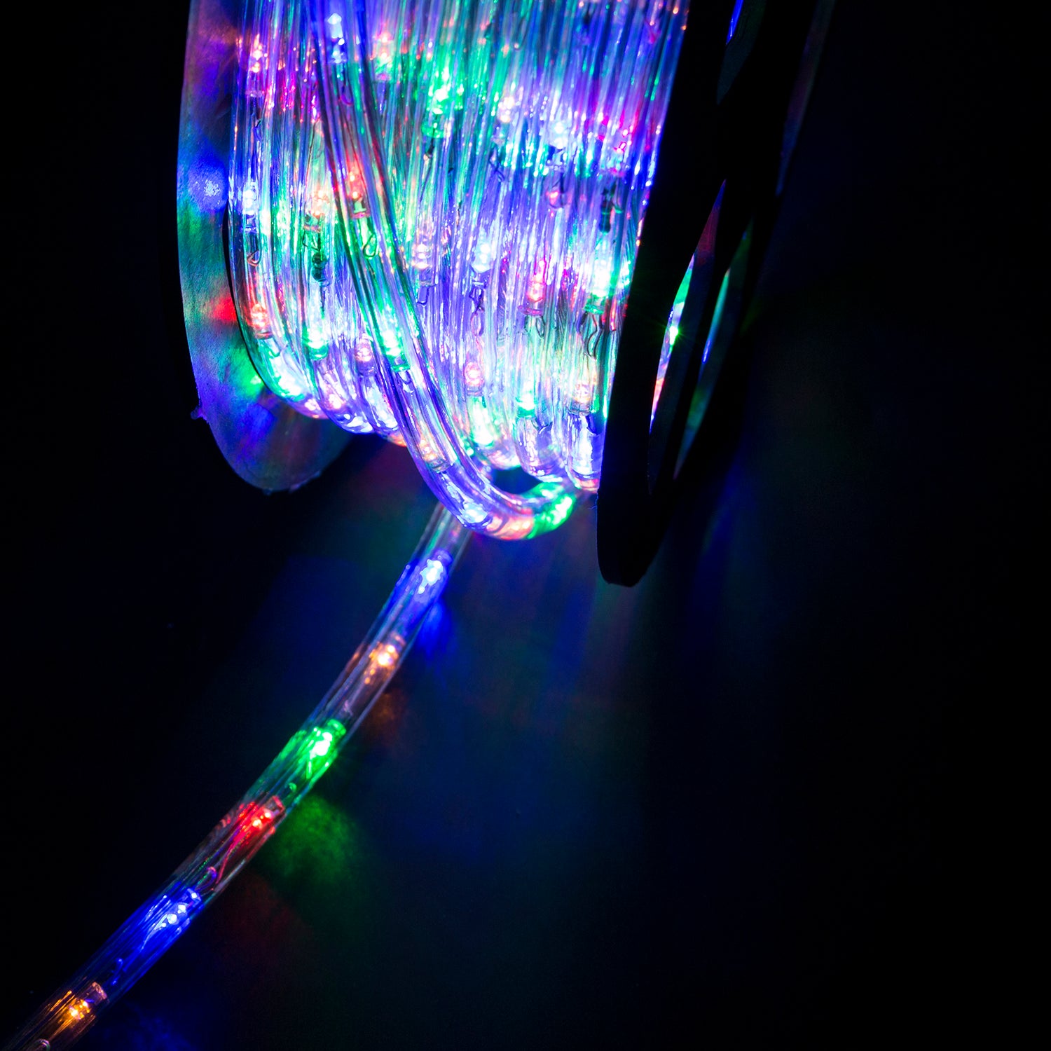 100Ft 2 Wire LED Rope Lights, RGB Lights with Clear PVC Jacket Connectable and Flexible for Indoor Wedding Christmas Party Waterproof Outdoor Decoration