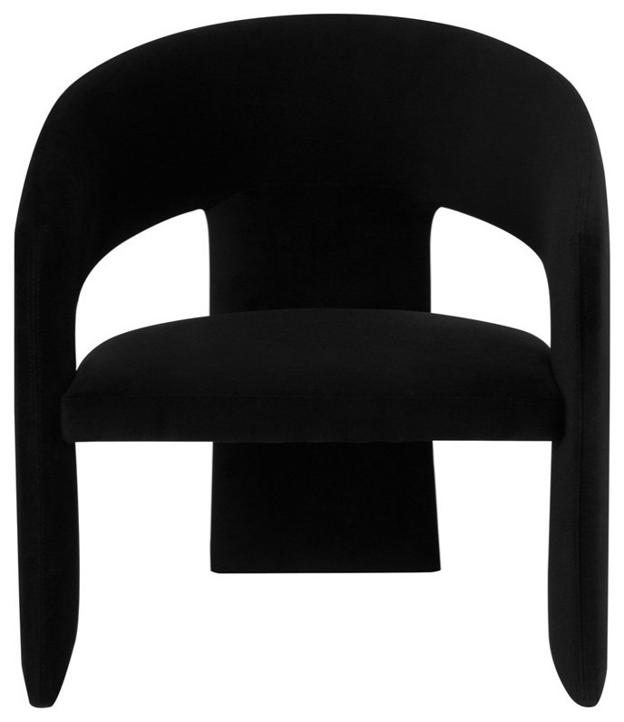 Alexandra Occasional Chair Black Velour   Transitional   Armchairs And Accent Chairs   by Peachtree Fine Furniture  Houzz