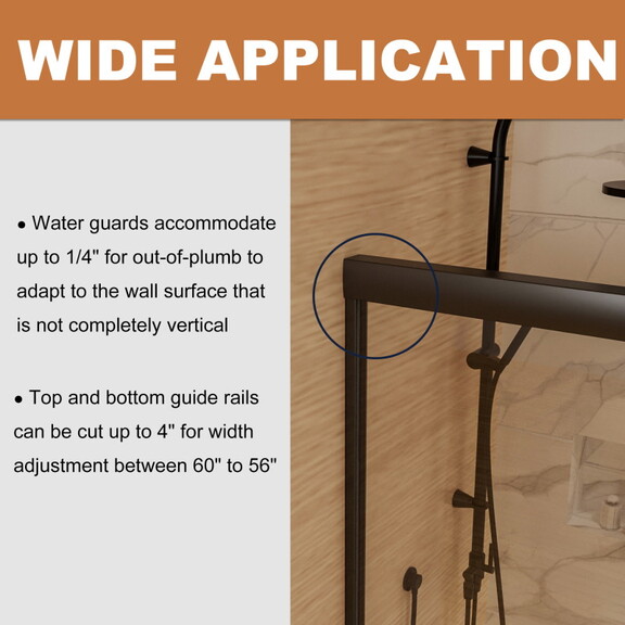 60 in. x 72 in. Traditional Sliding Shower Door in...