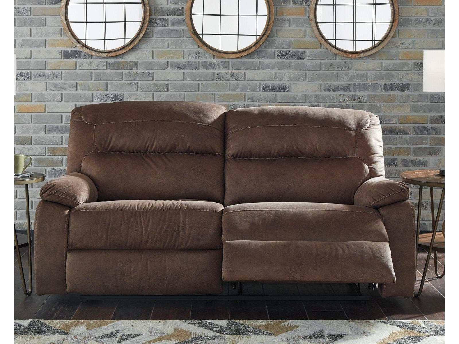 (Online Special Price) Bolzano Coffee Microfiber Manual Reclining Sofa