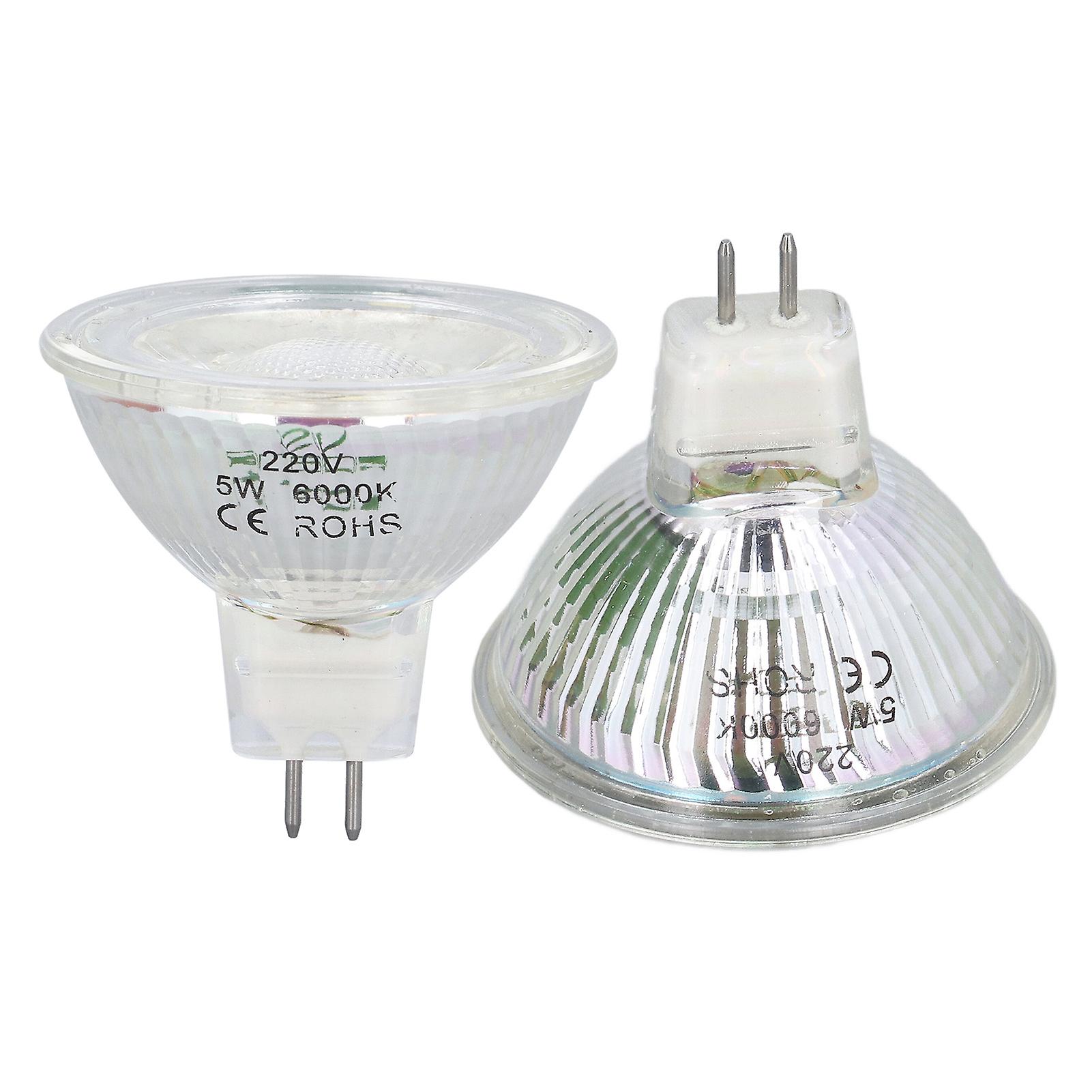 5w Cob Led Light Bulb Glass Mr16 Bulb Dimmable Spot Light Bulb For Bedroom Living Room 220vpure White Light 6000k