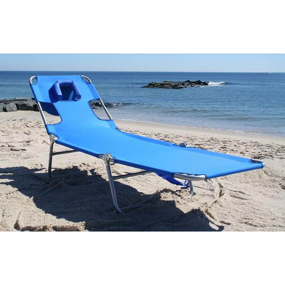 Ostrich Folding Chaise Lounge, Blue