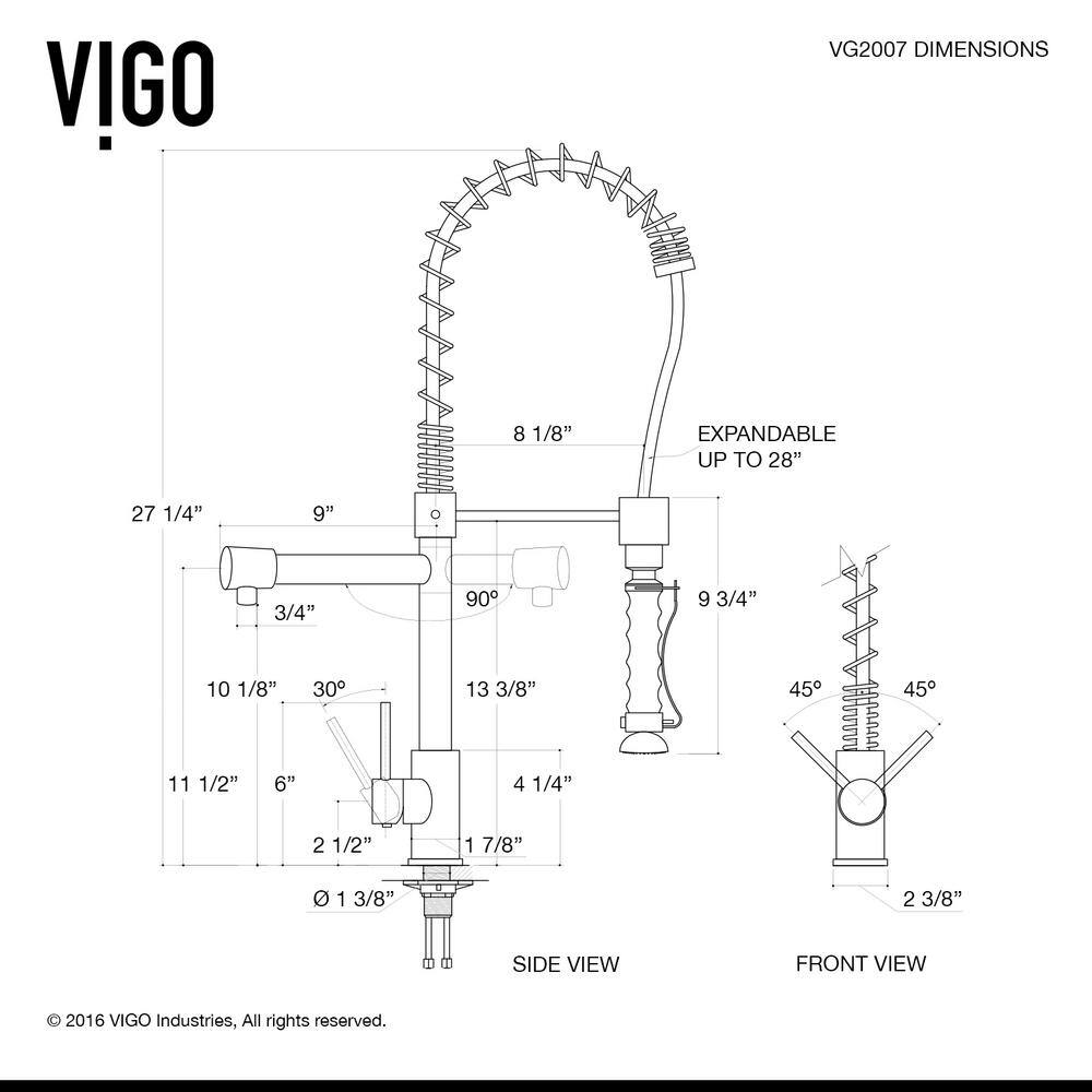 VIGO Zurich Single Handle Pull-Down Sprayer Kitchen Faucet Set with Soap Dispenser in Chrome VG02007CHK2