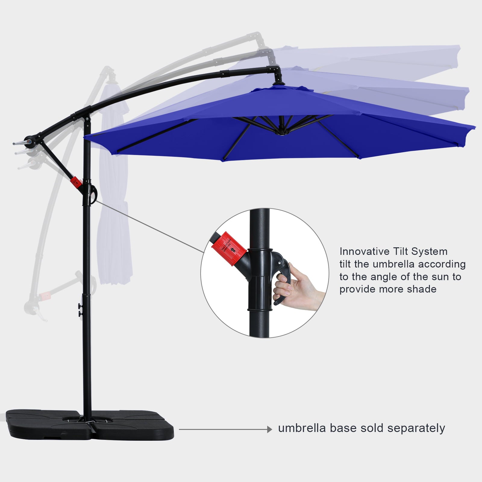 ABCCANOPY 9 FT Patio Umbrellas with Crank & Cross Base for Garden, Backyard, Pool and Beach, 12+ Colors(blue)