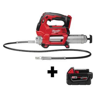 MW M18 18V Lithium-Ion Cordless Grease Gun 2-Speed W M18 5.0 Ah Battery 2646-20-48-11-1850