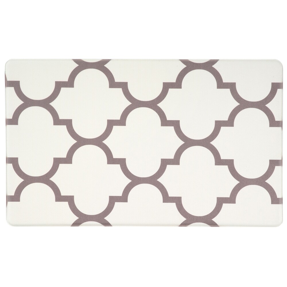 World Rug Gallery Contemporary Modern Moroccan Trellis Anti Fatigue Standing Mat