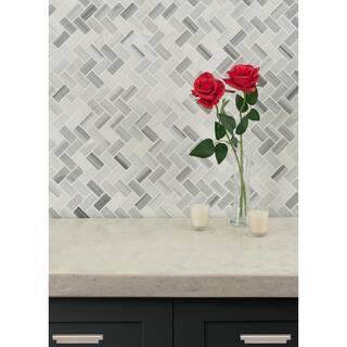 MSI Bergamo Herringbone 12 in. x 12 in. Polished Marble Floor and Wall Tile (0.94 sq. ft.Each) BERGAMO-HB