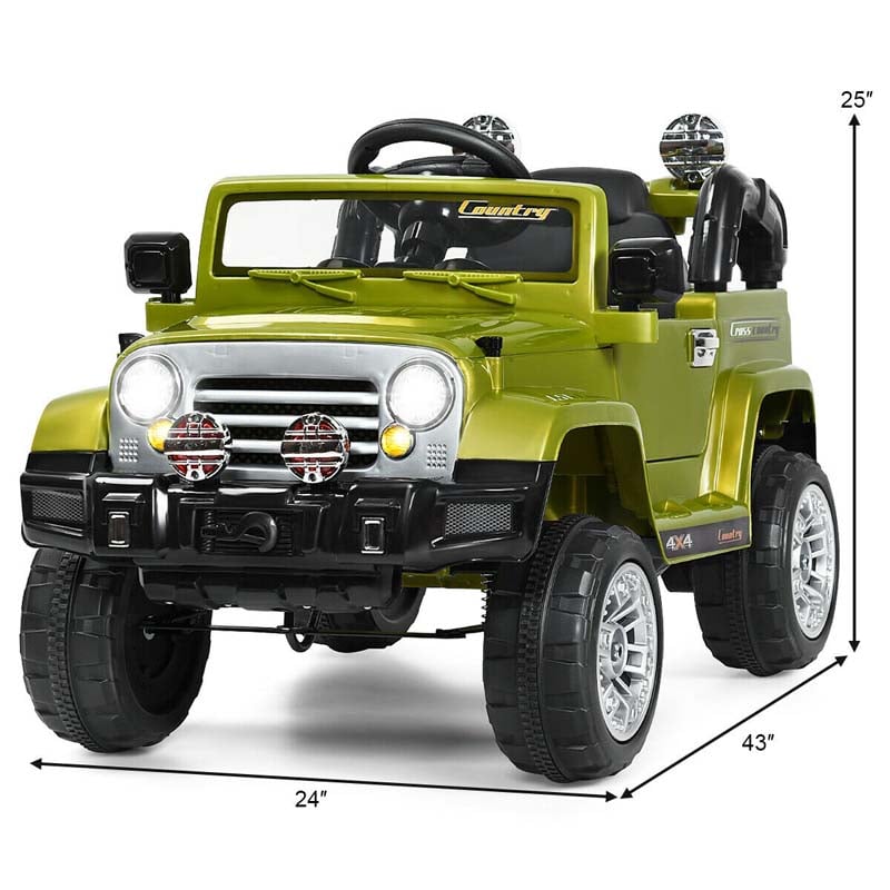 Kids Ride On Truck 12V Battery Powered Ride-on Toy Car with LED Headlights, MP3, Music, Horn