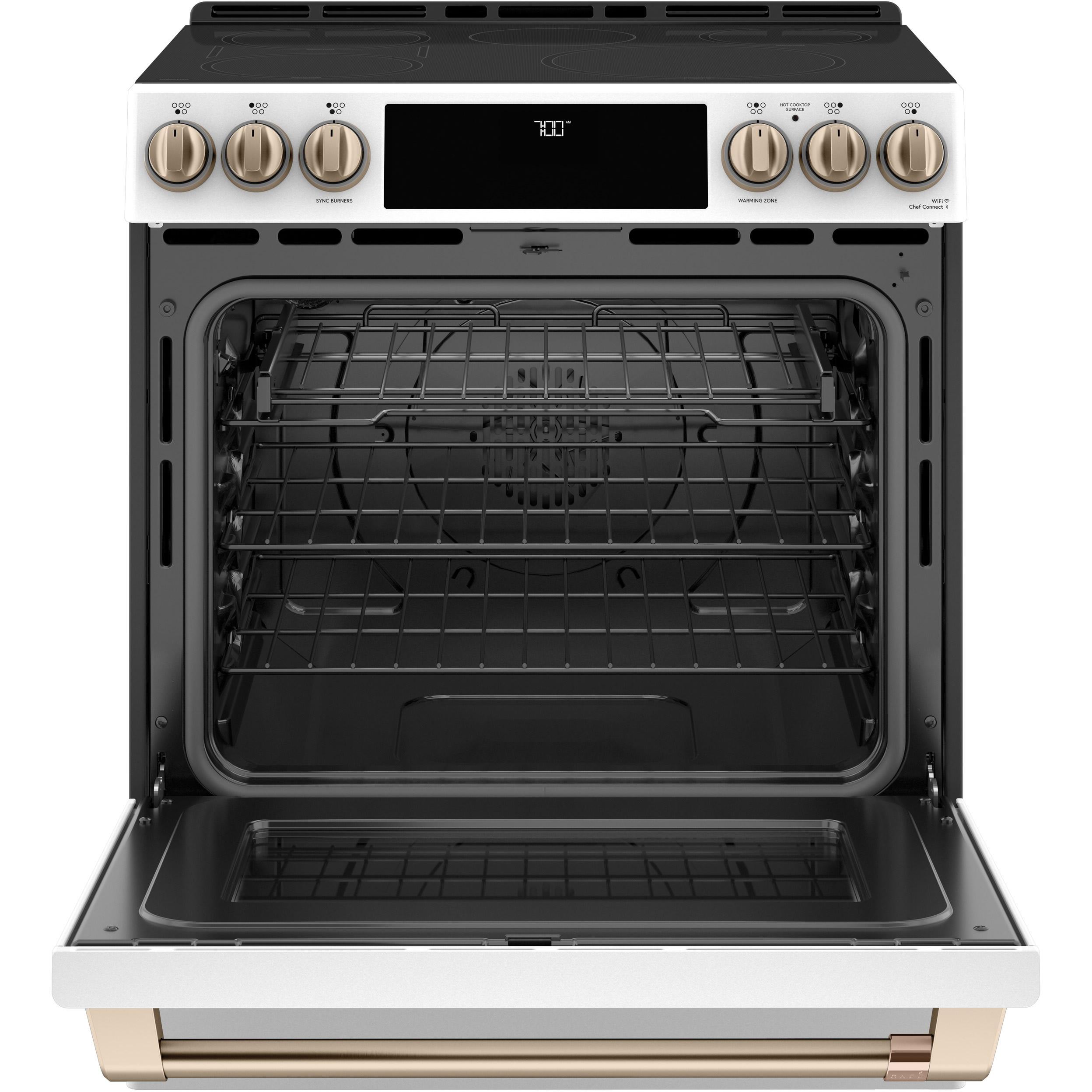 Caf¨¦ 30-inch Slide-in Electric Range with Warming Drawer CCES700P4MW2