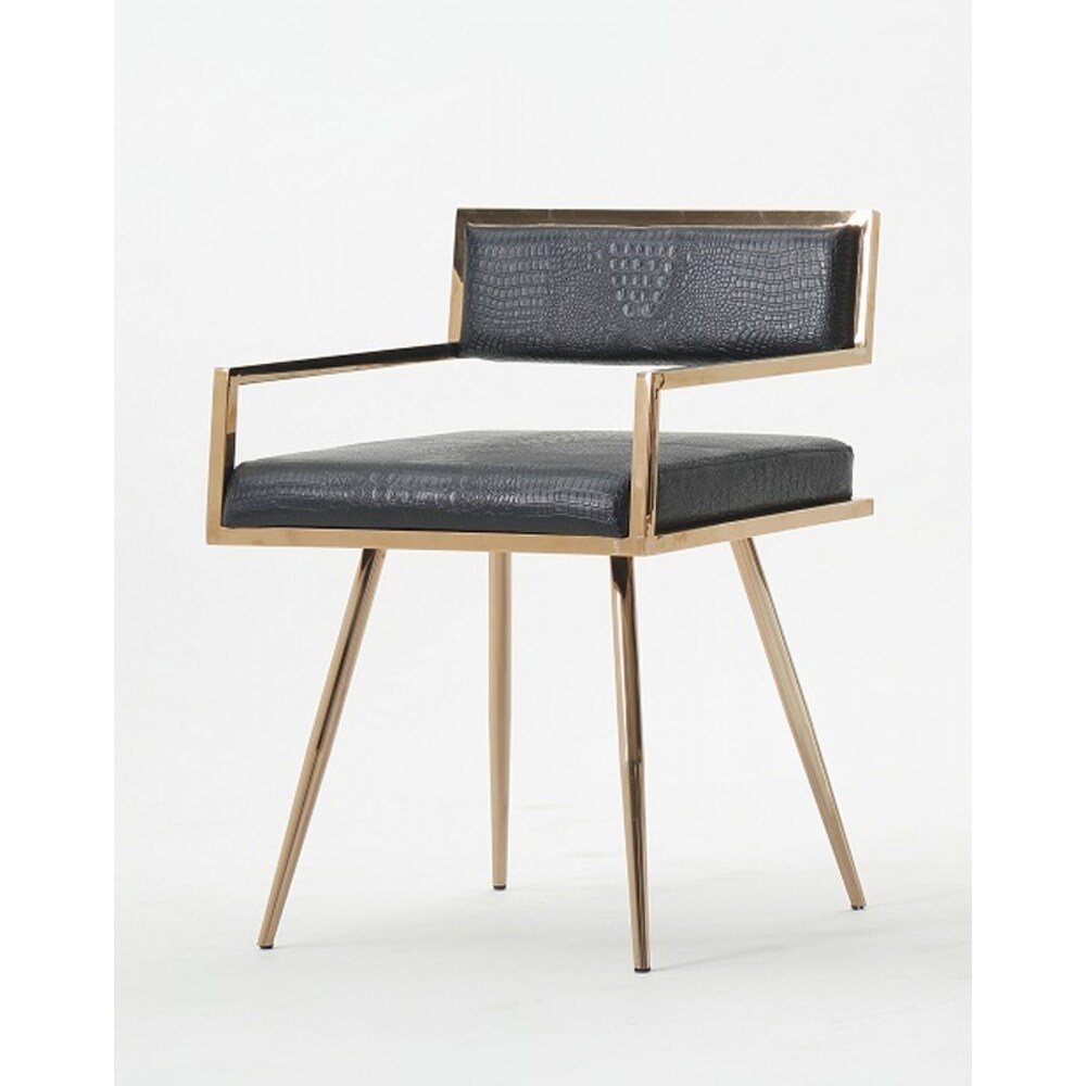 Modrest Rosario Modern Black   Rosegold Dining Chair