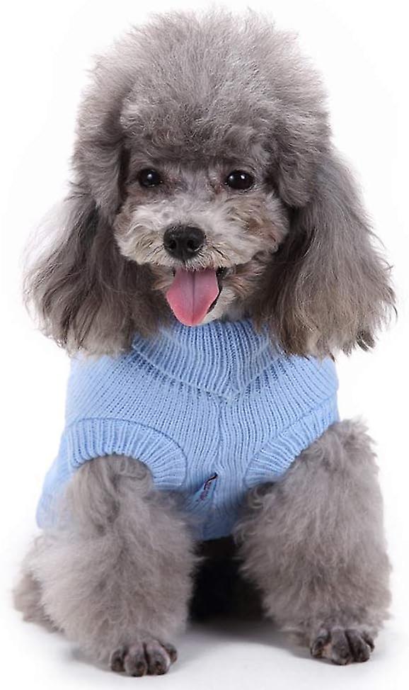 Dog Sweater， Warm Pet Sweaters Dogs Large Dogs， Cute Knitted Classic Cat Sweater Dog Clothes Coat For Girls Boys Dog Puppy Cat (large，light Blue)