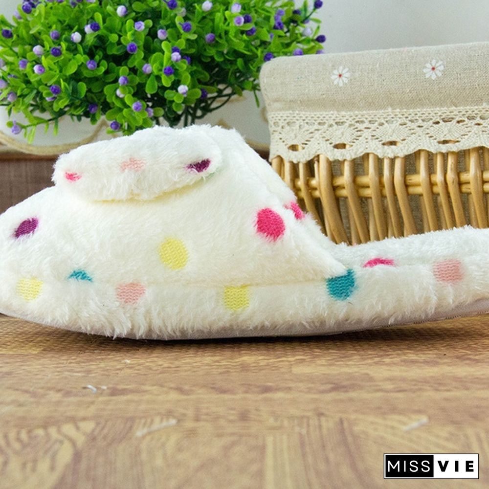 Women Cute Warm Soft Plush Slipper Ladies Home Non-Slip Slippers Indoor Shoes