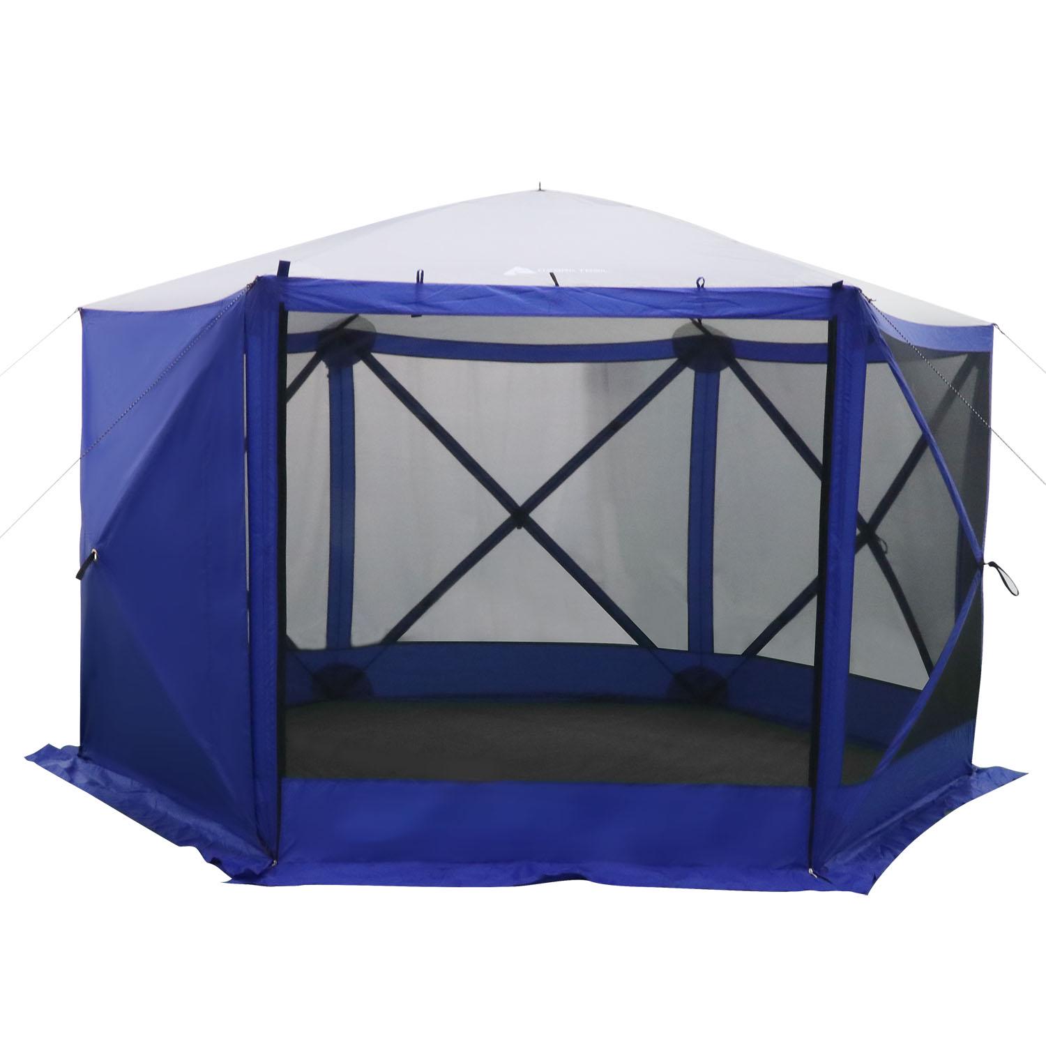 Ozark Trail 6 Hub Outdoor Camping 11x10and#8242; Screen House， One Room， Blue