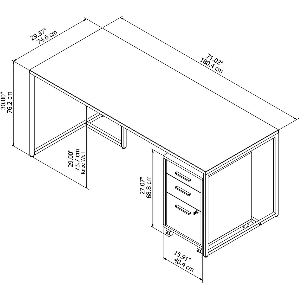 Method 72W Table Desk with Drawers by Bush Business Furniture