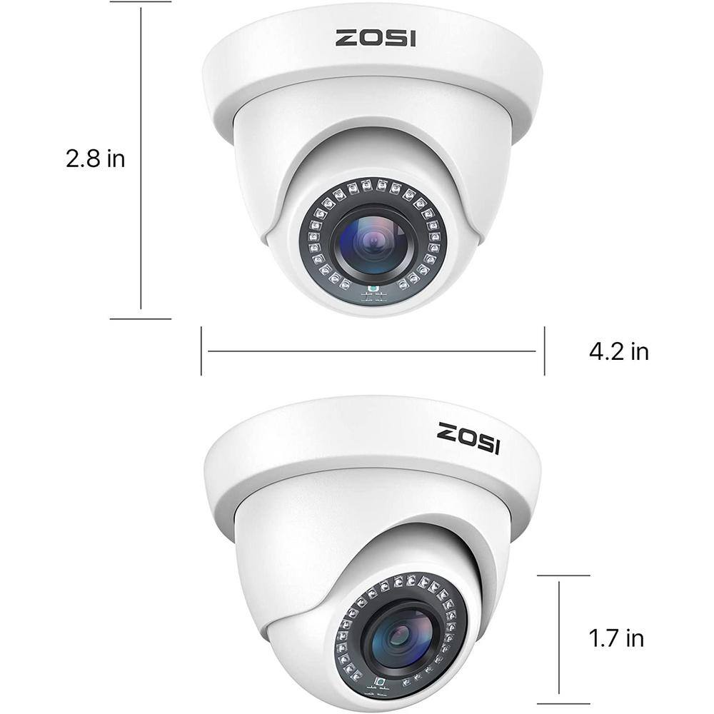 ZOSI 1080p Wired Home Security Cameras Compatible with All TVI DVR For Outdoor and Indoor 4AK-4192B-WS-US