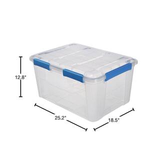 Ezy Storage 75L79.3Qt Waterproof Clear Latch Tote IP-67 FBA34064