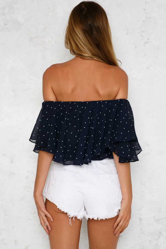 Numero Uno Crop Top Navy