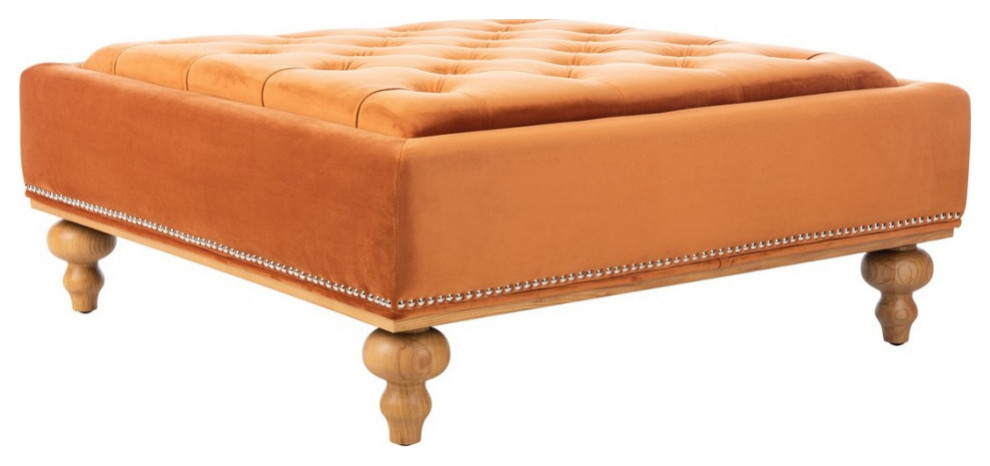 Blaire Tufted Ottoman  Sienna   Eclectic   Footstools And Ottomans   by Rustic Home Furniture Deco  Houzz