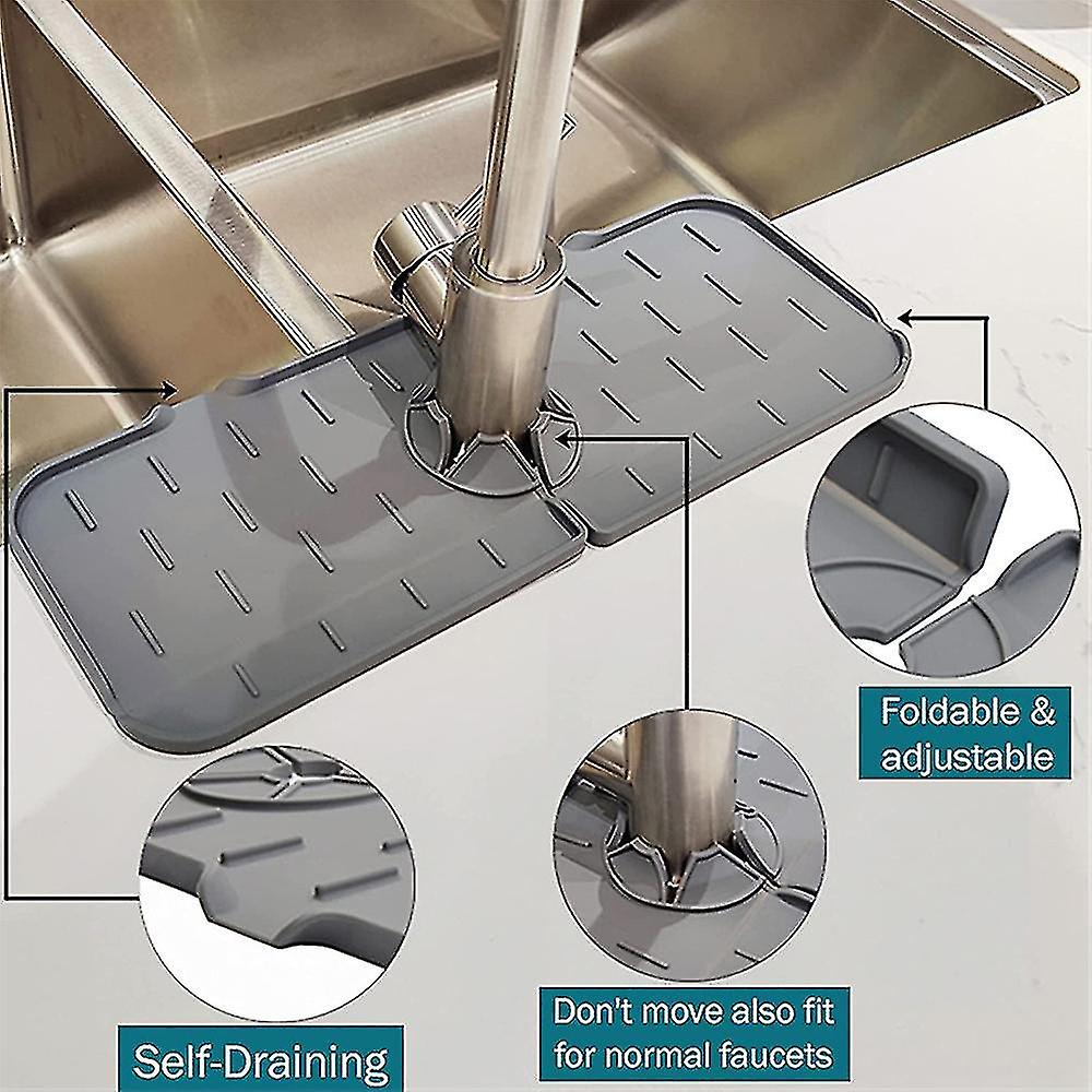 Self-draining Faucet Sink Splash Drip Catcher Kitchen Guard Drying Mat