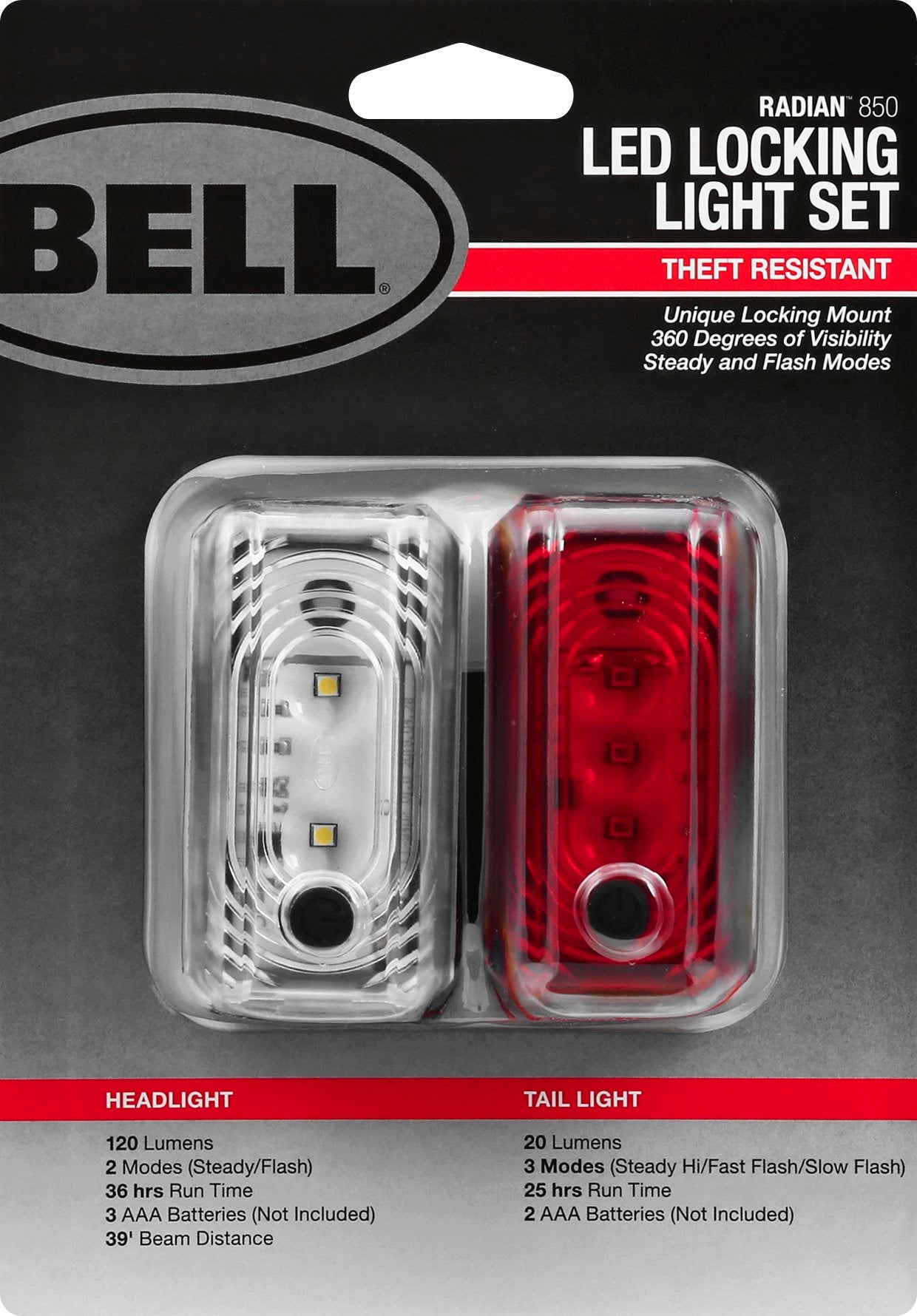 Bell Radian 850 Plastic Locking Light Set Red/White