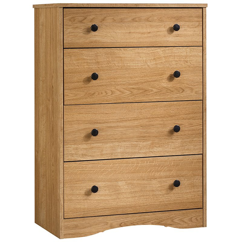 Pemberly Row Engineered Wood 4-Drawer Bedroom Chest in Highland Oak