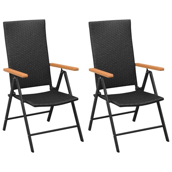 3 Piece Patio Dining Set Black and Brown -  - 37575656