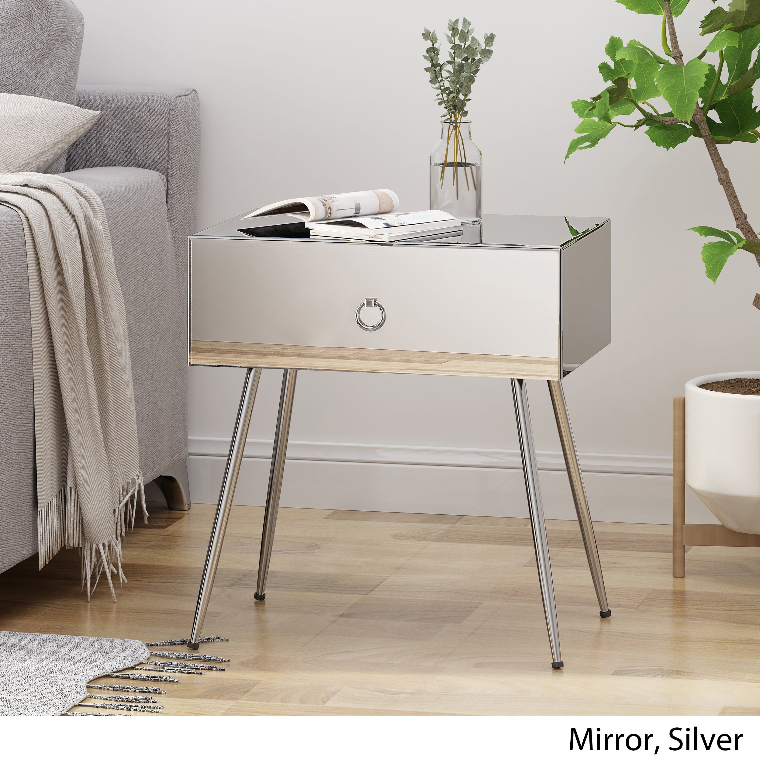 Georgia Modern Mirrored Accent Table