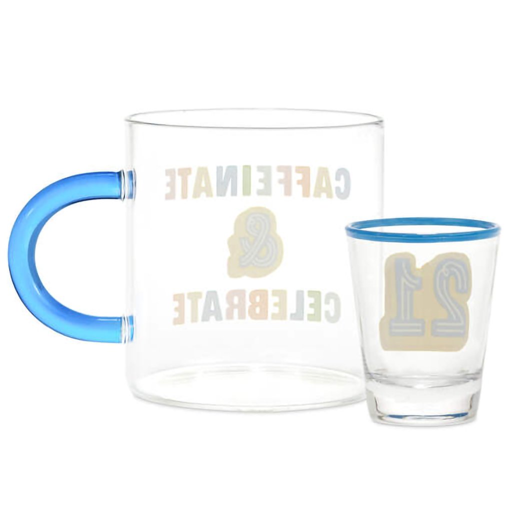 Hallmark  Glass 21st Birthday Mug and Shot Glass Bundle