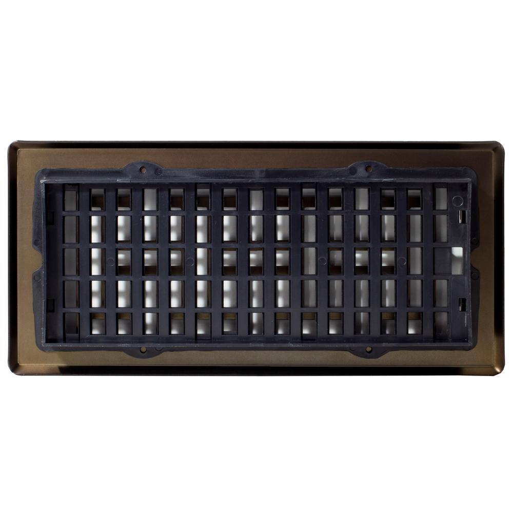 Decor Grates 4 in. x 10 in. Steel Floor Register Oil-Rubbed Bronze AJH410-RB