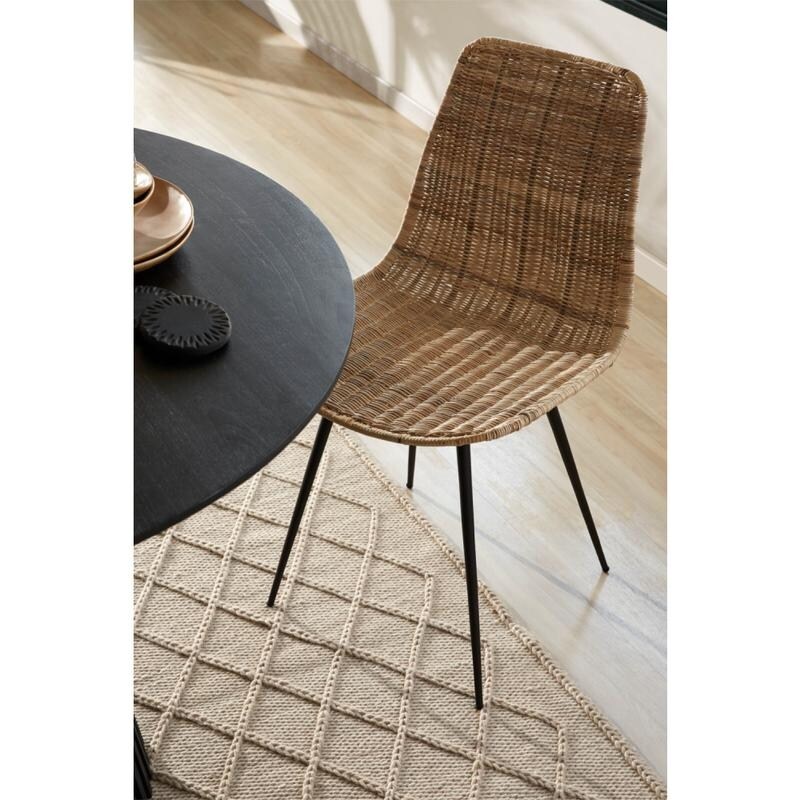 Equal Natural Rattan Dining Chairs Set of 2