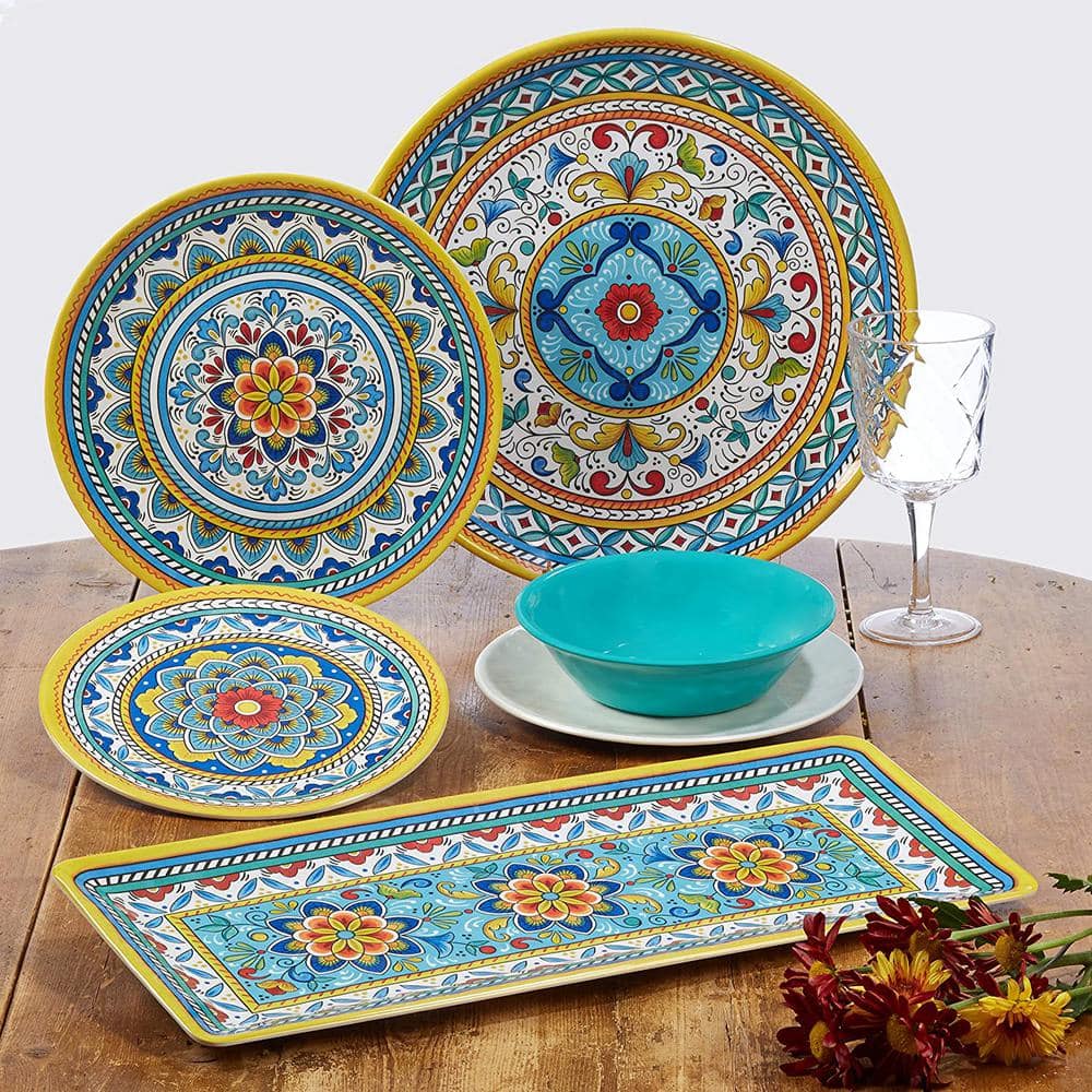 Certified International Portofino 3-Piece Seasonal Multicolored Melamine Hostess Set PORTO3PC