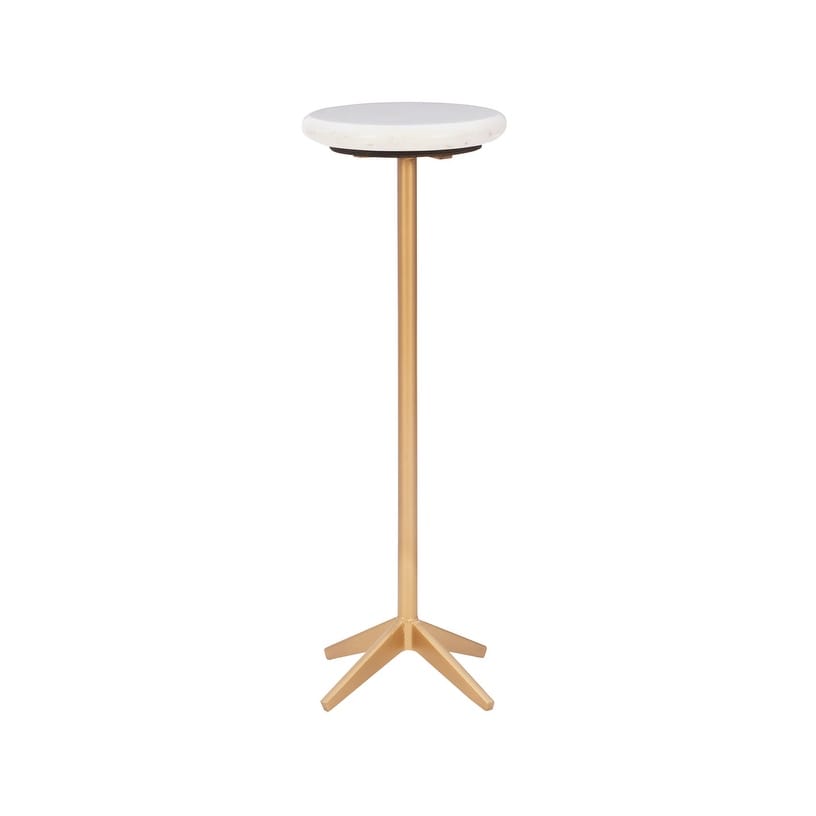 Emily White Marble Glam Drink End Table