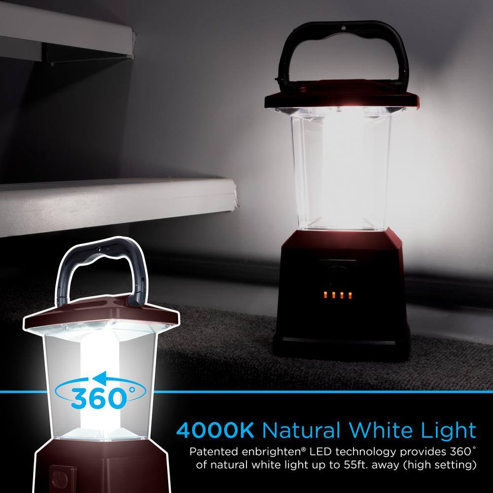 Enbrighten Dual Power Color Changing LED Rechargeable Lantern Red 52704