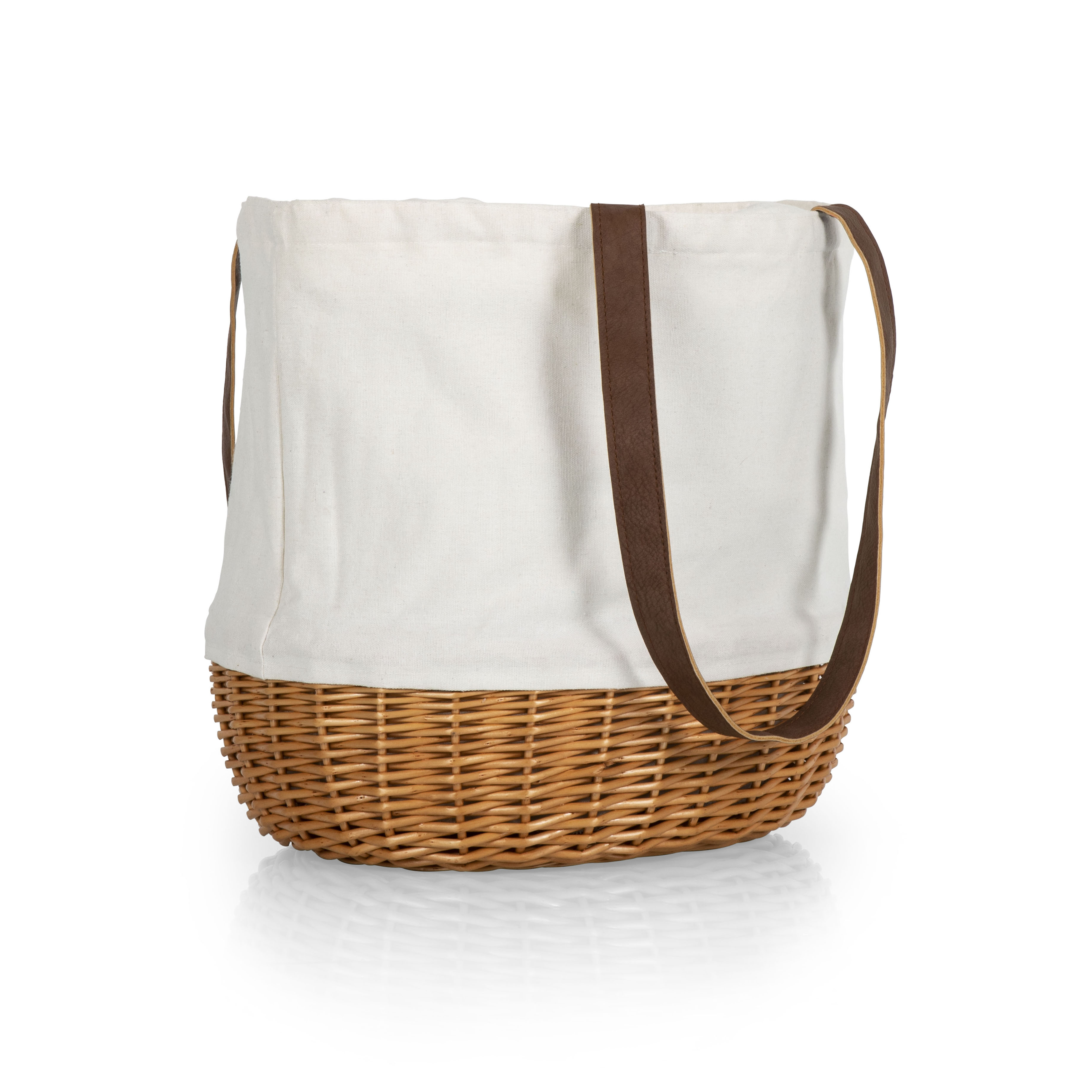 Picnic Time - Coronado Canvas and Willow Basket Tote