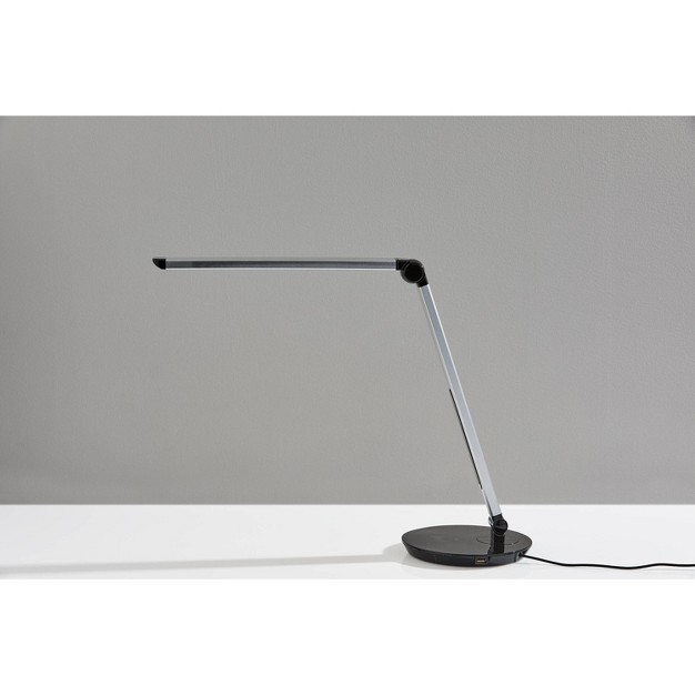 Rodney Charge Wireless Charging Multi function Desk Lamp includes Led Light Bulb Silver Adesso