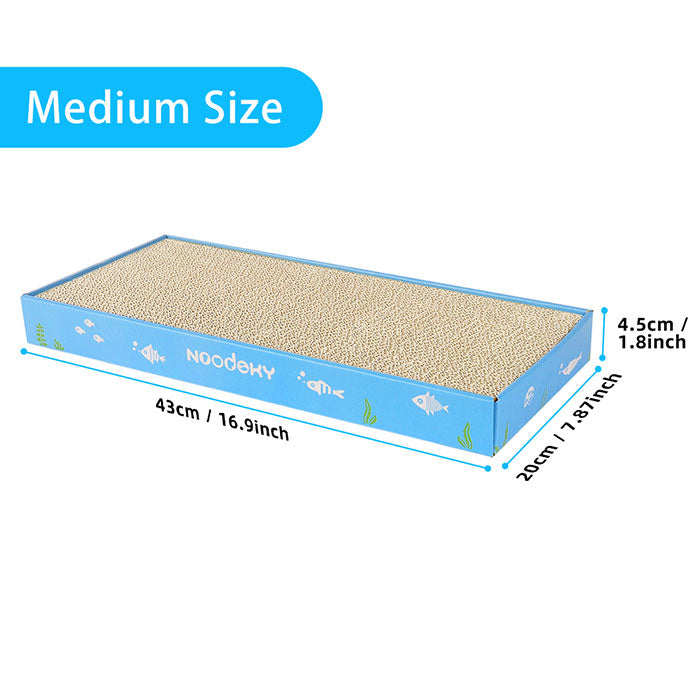 Noodoky 3Pcs Cat Scratching Pads, Double-Sided Corrugated Horizontal Cat Scratcher Cardboard, Scratch Board Pad