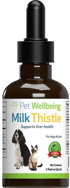 Pet Wellbeing Milk Thistle Bacon Flavored Liquid Liver Supplement for Dogs and Cats