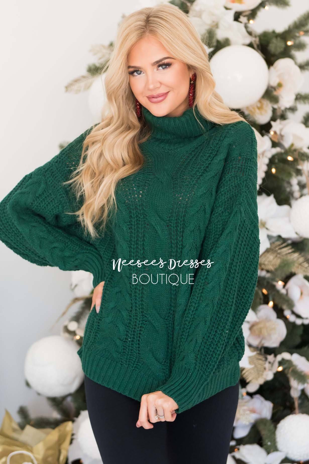 Blessed Heart Cable Knit Sweater