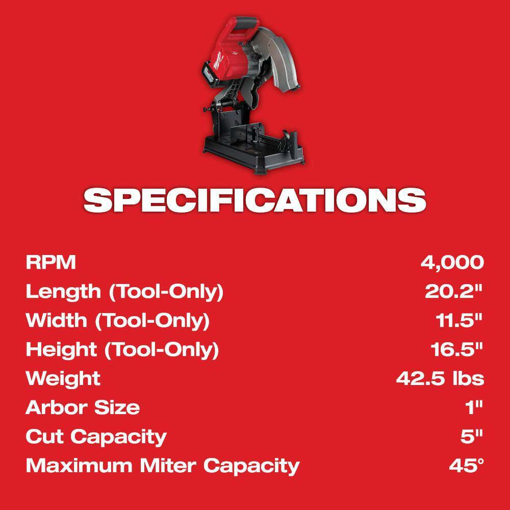 MW M18 FUEL 18-Volt Lithium-Ion Brushless Cordless 14 in. Abrasive Cut-Off Saw (Tool-Only) 2990-20