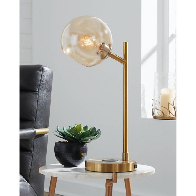 Abanson Desk Lamp Amber gold Signature Design By Ashley