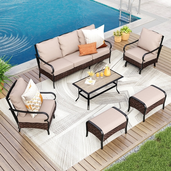 MAISON ARTS Extra Large 6 PCS Outdoor Patio Furniture Set