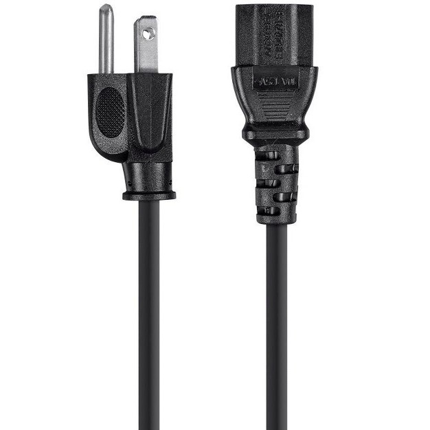 Monoprice 3 prong Power Cord 6 Feet Black Nema 5 15p To Iec 60320 C13 16awg 13a