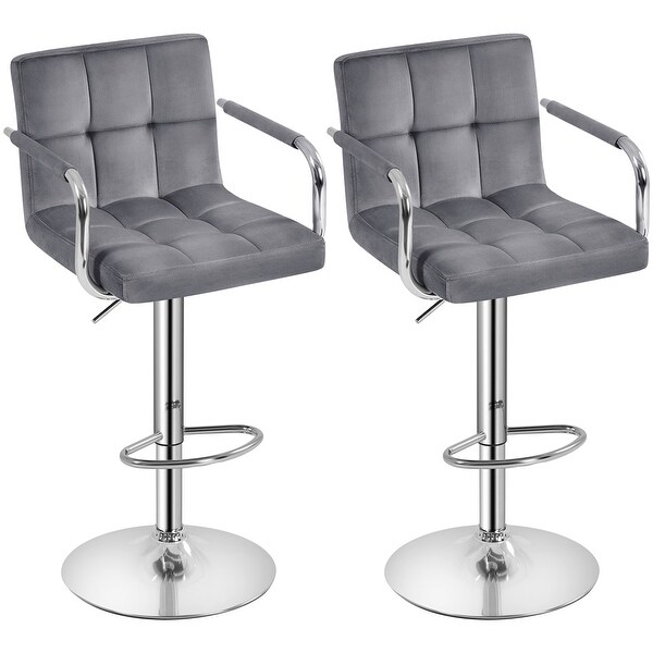 Yaheetech 2pcs Bar Stools with 360-Degree Swivel and Adjustable Height