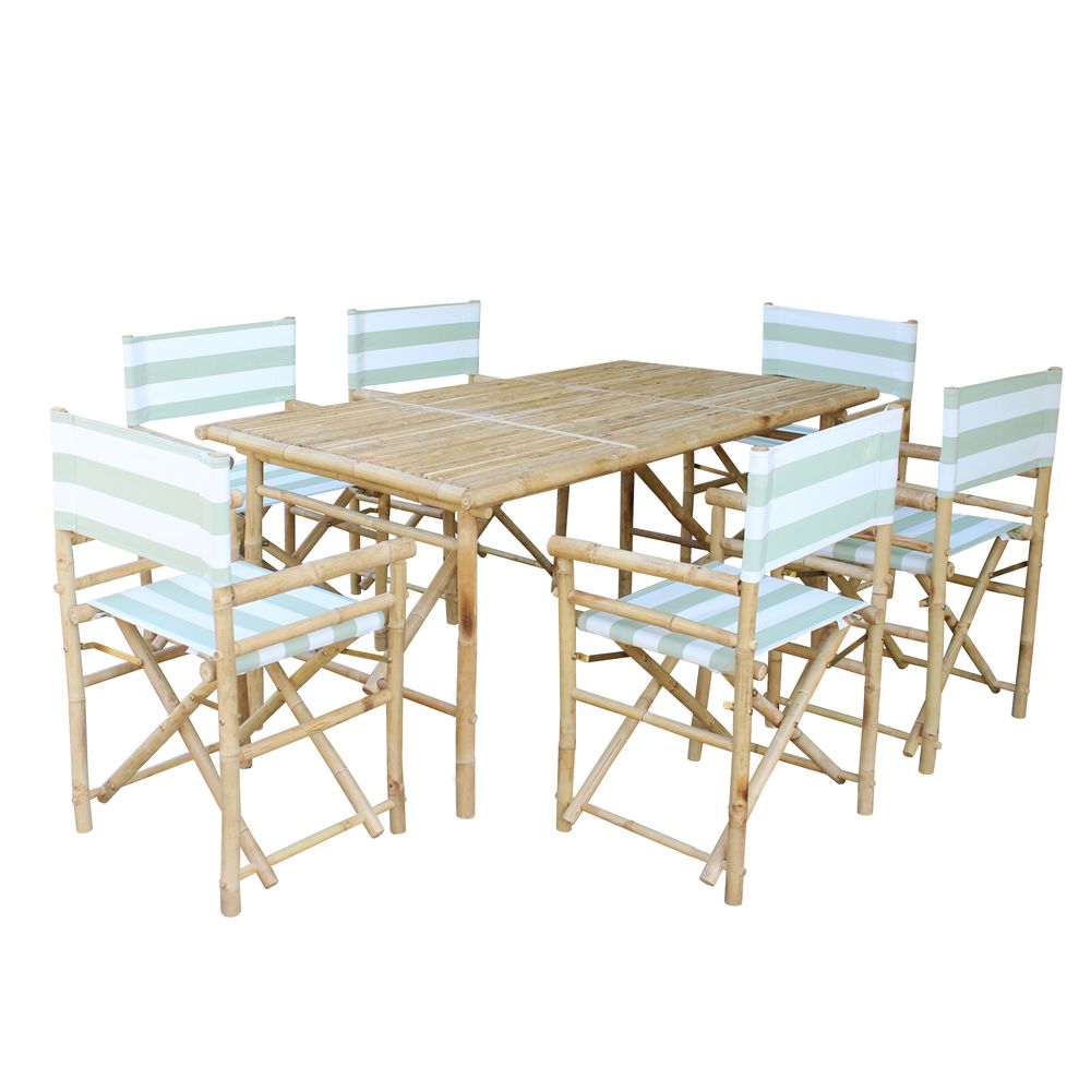 Set of 6 Director Chairs and Rectangular Table Dining