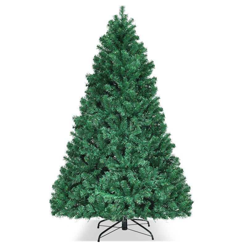 7.5 FT Green Pre-Lit Artificial Christmas Tree with 400 Warm White LED Lights & 1346 Hinged Branch Tips